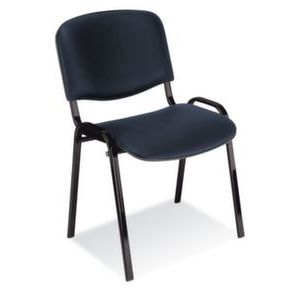 Orbis bezoekersstoel kunstleer blauw zitting BxD 475x415 mm frame zwart 139580
