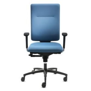 Orbis bureaustoel bekleding blauw HxBxD 1030-1140x500x410 mm kunststof rug zwart met armleuning 143316