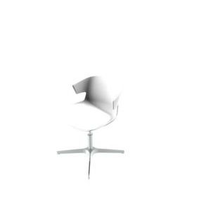 Orbis bezoekersstoel kunststof kuip wit voetkruis aluminium 144826
