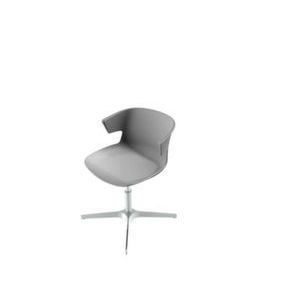 Orbis bezoekersstoel kunststof kuip grijs voetkruis aluminium 144829