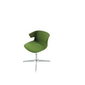 Orbis bezoekersstoel kunststof kuip groen voetkruis aluminium 144831