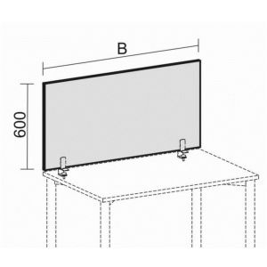 Orbis bureauwand HxBxD 600x1800x27 mm rood 144911