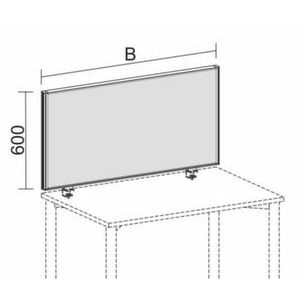 Orbis bureauwand HxBxD 600x1600x41 mm geluiddempend grijs 145010