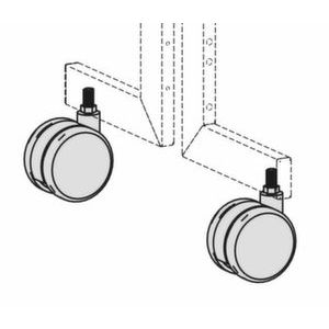 Orbis dubbele zwenkwielen voor universele voet 145068