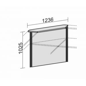 Orbis hoekelement balievoorbouw bovenblad rechts HxB 1025x1236 mm beuk 145113