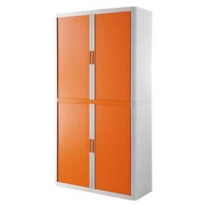 Orbis roldeurkast HxBxD 2040x1100x415 mm 4 ordnerhoogtes romp wit front oranje 145315