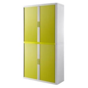 Orbis roldeurkast HxBxD 2040x1100x415 mm 4 ordnerhoogtes romp wit front groen 145317