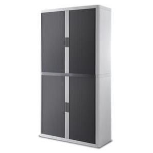 Orbis roldeurkast HxBxD 2040x1100x415 mm 4 ordnerhoogtes romp wit front antraciet 145321