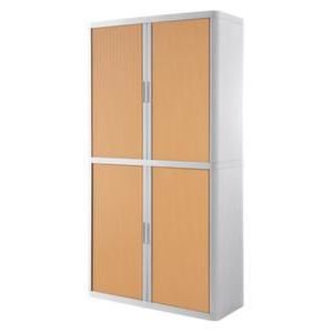 Orbis roldeurkast HxBxD 2040x1100x415 mm 4 ordnerhoogtes romp wit front beuken 145325