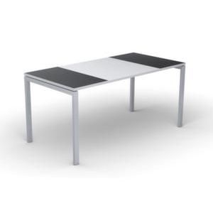 Orbis bureau HxBxD 750x1800x800 mm blad zwart-wit rechthoekig 4 voeten wit vierkante buis 145359