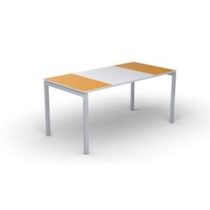 Orbis bureau HxBxD 750x1400x800 mm blad oranje-wit rechthoekig 4 voeten wit vierkante buis 145345