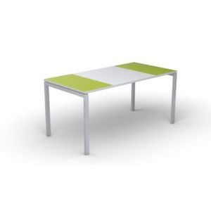 Orbis bureau HxBxD 750x1400x800 mm blad groen-wit rechthoekig 4 voeten wit vierkante buis 145346