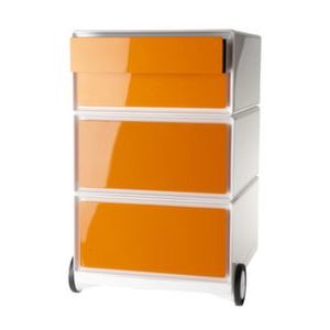 Orbis mobiel ladeblok HxBxD 642x390x436 mm 4 laden romp wit front oranje 145378