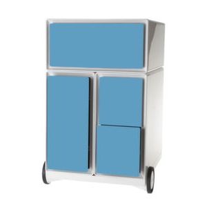 Orbis mobiel ladeblok HxBxD 642x390x436 mm 3 laden 1 hangmappenframe romp wit front blauw 145389