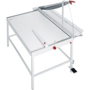 Orbis papiersnijder met handhefboom met tafelframe voetpers snede L 1100 mm maximaal 20 vellen tafel BxD 760x1100 mm 146313