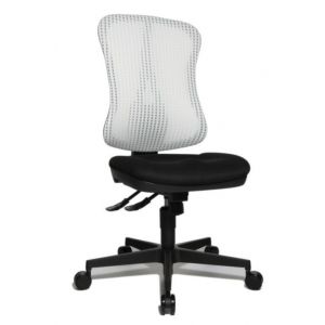 Orbis bureaustoel zitting zwart rugleuning met netbekleding in wit zitting HxBxD 390-510x500x460 mm lendenwervelsteun voorgevormde zitting puntsynchroonmechanisme 146704