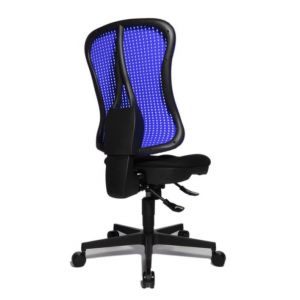 Orbis bureaustoel zitting zwart rugleuning met netbekleding in blauw zitting HxBxD 390-510x500x460 mm lendenwervelsteun voorgevormde zitting puntsynchroonmechanisme 146707