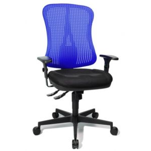 Orbis bureaustoel zitting zwart rugleuning met netbekleding in blauw zitting HxBxD 390-510x500x460 mm met armleuningen lendenwervelsteun voorgevormde zitting puntsynchroonmechanisme 146715