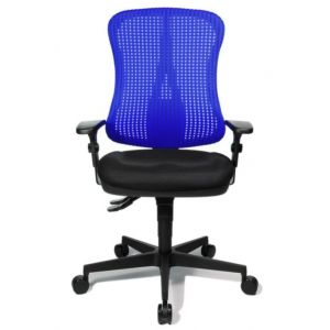 Orbis bureaustoel zitting zwart rugleuning met netbekleding in blauw zitting HxBxD 390-510x500x460 mm met armleuningen lendenwervelsteun voorgevormde zitting puntsynchroonmechanisme 146715