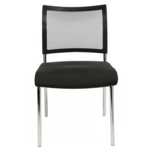Orbis bezoekersstoel zitting zwart rugleuning met netbekleding in zwart zitting HxBxD 430x480x450 mm 4-voetonderstel verchroomd 146747