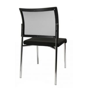 Orbis bezoekersstoel zitting zwart rugleuning met netbekleding in zwart zitting HxBxD 430x480x450 mm 4-voetonderstel verchroomd 146747