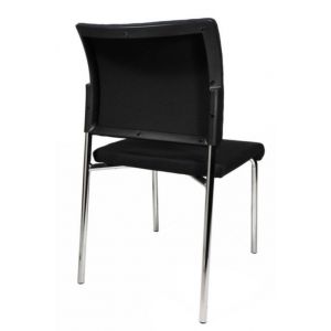 Orbis bezoekersstoel bekleding zwart zitting HxBxD 430x480x450 mm 4-voetonderstel verchroomd 146762