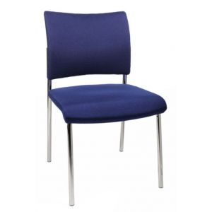 Orbis bezoekersstoel bekleding blauw zitting HxBxD 430x480x450 mm 4-voetonderstel verchroomd 146766