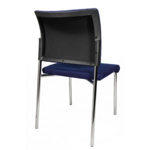 Orbis bezoekersstoel bekleding blauw zitting HxBxD 430x480x450 mm 4-voetonderstel verchroomd 146766