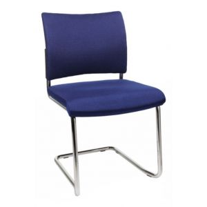 Orbis bezoekersstoel bekleding blauw zitting HxBxD 450x480x450 mm onderstel verchroomd 146798