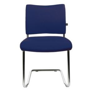 Orbis bezoekersstoel bekleding donkerblauw zitting HxBxD 450x480x450 mm onderstel verchroomd 146799