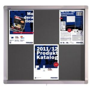 Orbis vitrine voor binnen en buiten voor 8x DIN A4 viltbord HxBxD 704x980x45 mm deur EVG frame aluminium 146875