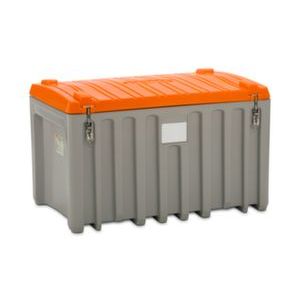 Orbis opbergbox HxBxD 750x1200x790 mm 400 L PE grijs-oranje wanden gesloten legbord gesloten met vorkkoker 148612