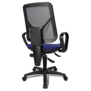 Orbis bureaustoel zitting blauw rugleuning met netbekleding in zwart zitting HxBxD 430-510x480x480 mm permanentcontactmechanisme 149919