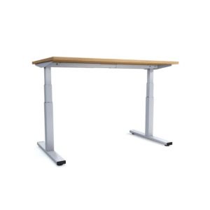 Orbis in hoogte verstelbaar bureau breedte 200 cm diepte 80 cm decor CV-calvados frame aluzilver 157662-0010