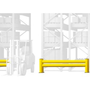 Orbis dubbele aanrijdbeveiligingsbalk HxL 620x2400 mm geel 148573