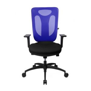 Orbis bureaustoel zitting zwart rugleuning met netbekleding in blauw zitting HxBxD 450-550x450x460 mm met armleuningen voorgevormde zitting puntsynchroonmechanisme 159247