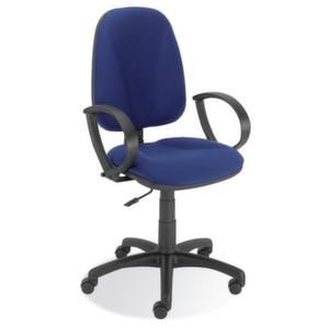 Orbis bureaustoel blauw zitting HxBxD 400-530x475x450 mm voorgevormde zitting permanentcontactmechanisme met armleuningen rug H 500 mm 159254