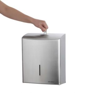 Orbis handdoekdispenser HxBxD 333x265x141 mm voor 600 doekjes geborsteld RVS 158918