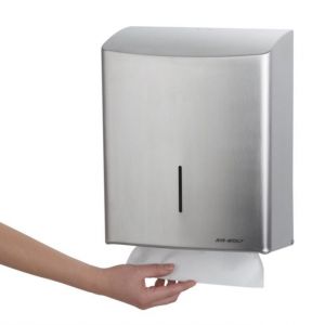 Orbis handdoekdispenser HxBxD 333x265x141 mm voor 600 doekjes geborsteld RVS 158918
