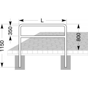 Orbis fietsbeugel H (boven de grond) x L 800x1000 mm diameter 48 mm met kniebuis om in te betonneren RVS 159895