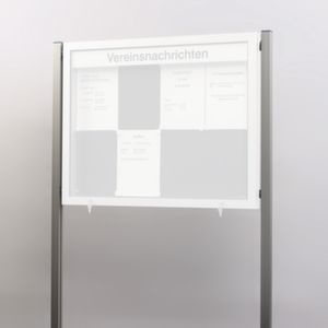 Orbis staander voor Economy-vitrine aluminium L 2400 mm om in te betonneren zilverkleurig 159919