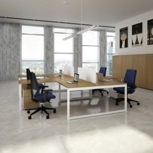 Orbis aanbouwtafel voor 4-voetonderstel HxBxD 730x1000x600 mm steunvoeten aluminium wit 182952