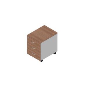 Orbis mobiel ladeblok HxBxD 580x420x560 mm 3 laden romp aluminium front canaletto-hout 183009