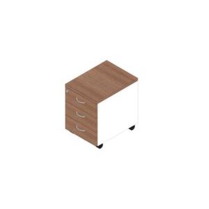 Orbis mobiel ladeblok HxBxD 580x420x560 mm 3 laden romp wit front canaletto-hout 183020