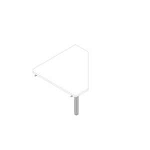 Orbis koppelelement voor bureau 90 graden voor C-voetonderstel HxBxD 730x840x840 mm steunvoet aluminium wit 183029