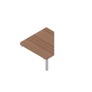 Orbis koppelelement voor bureau 90 graden voor C-voetonderstel HxBxD 730x840x840 mm steunvoet aluminium notenhout 183031