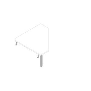 Orbis koppelelement voor bureau 90 graden voor 4-voetonderstel HxBxD 680-760x840x840 mm steunvoet aluminium wit 183051