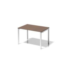 Orbis in hoogte verstelbaar bureau HxBxD 650-850x1200x800 mm blad notenboom 4 voeten verkeerswit 185339