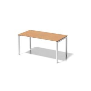 Orbis in hoogte verstelbaar bureau HxBxD 650-850x1600x800 mm blad beuken 4 voeten verkeerswit 185363