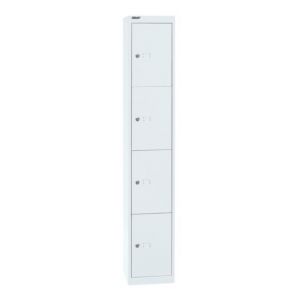 Orbis lockersysteem HxBxD 1802x305x305 mm 1x4 vakken plaatstaal verkeerswit 185608